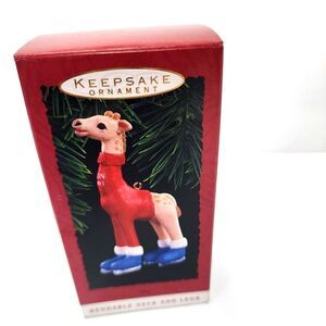 Vintage Hallmark Keepsake Christmas Ornament Bendable Giraffe "Son" Dated 1993